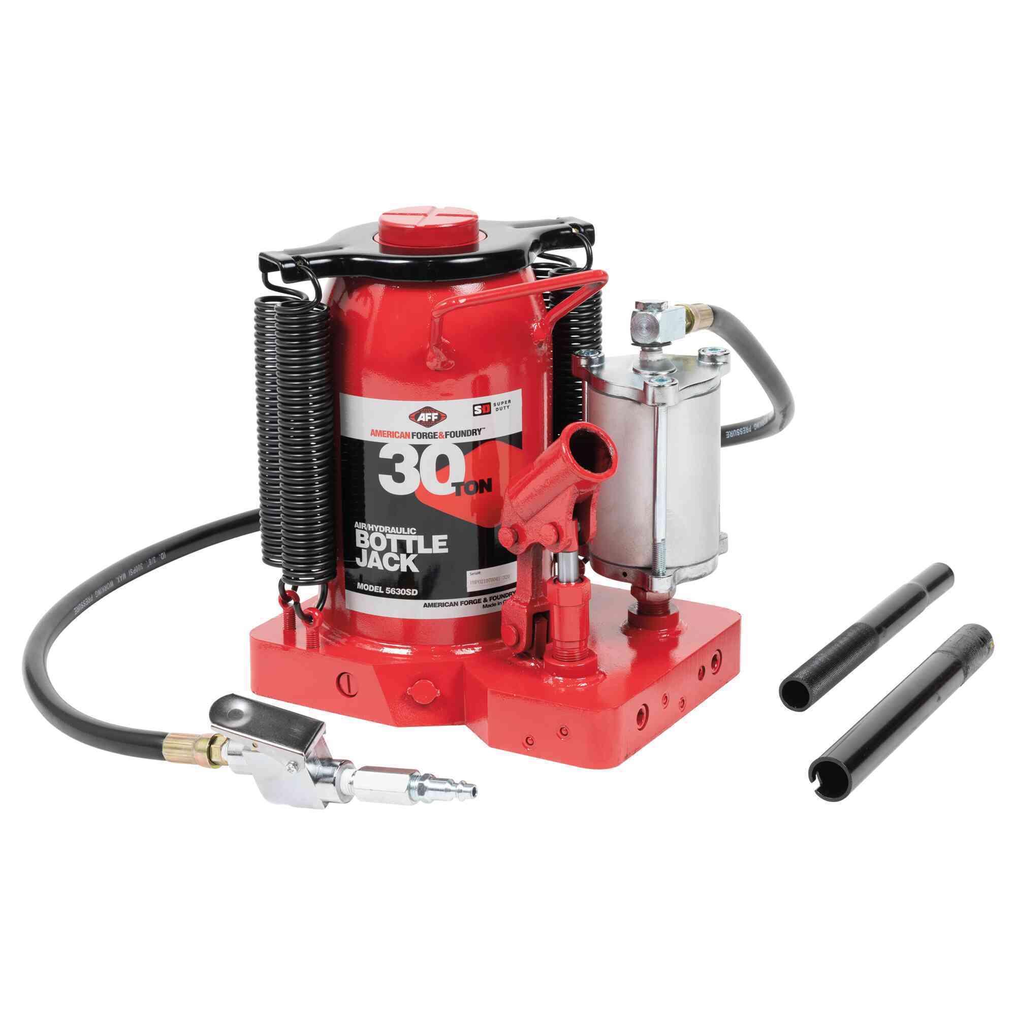 American Forge & Foundry Bottle Jack — 30 Ton Capacity, Air/Manual, Super Duty, Model# 5630SD
